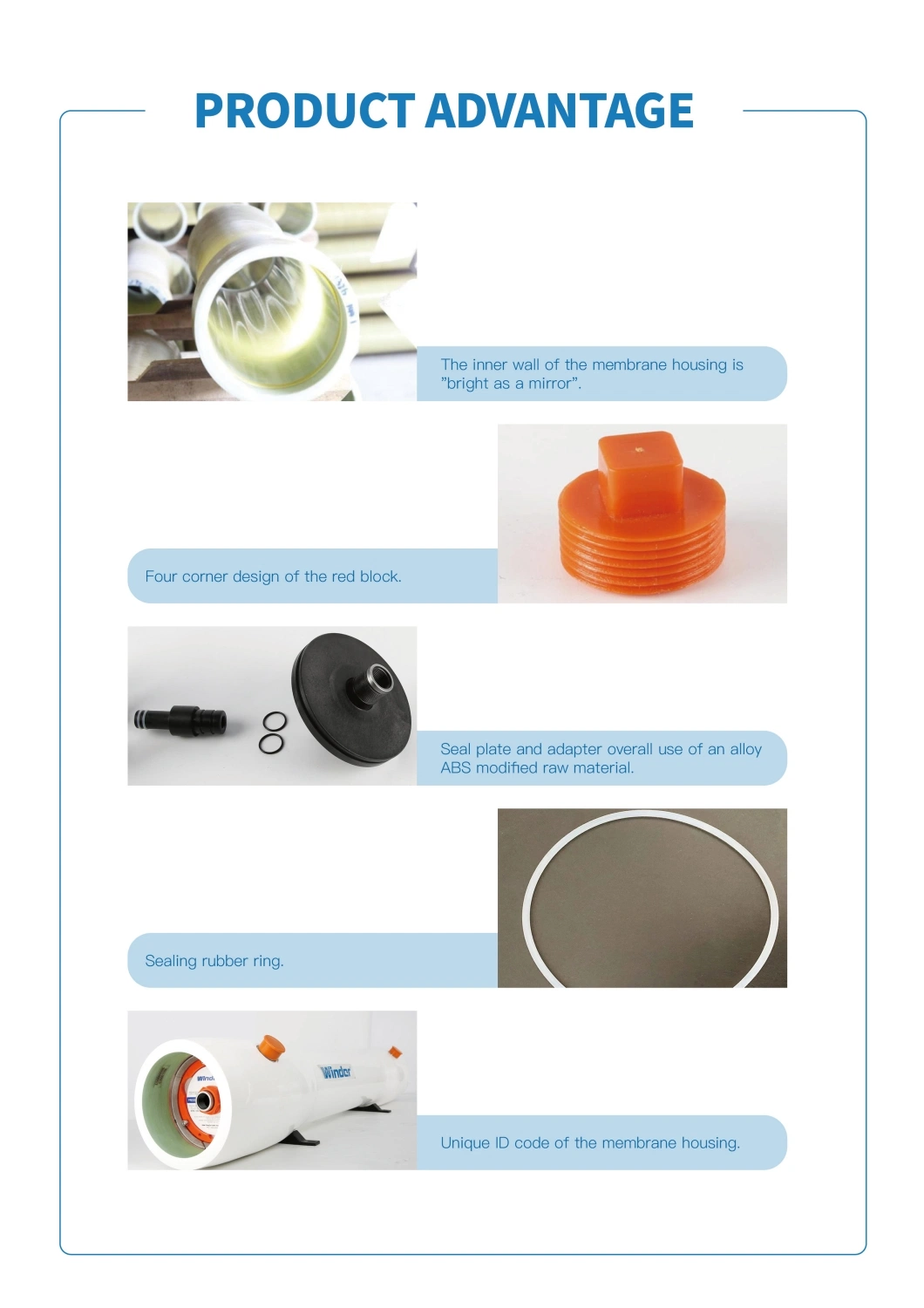 RO Pressure Vessel End Port Fiberglass Membrane Housing